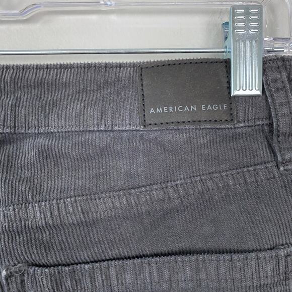 American Eagle Stretch Mom Straight Jean‎ Gray Corduroy Ankle Length Size 4 - Picture 8 of 10